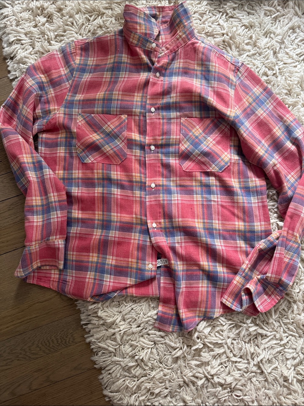 American Colors Men's Red Plaid Button-Down Shirt